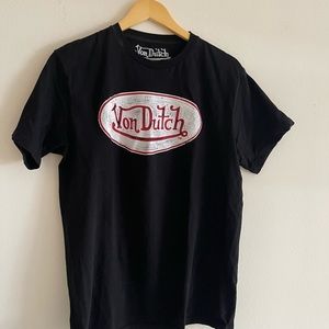 Von Dutch Vintage Black Woodmark Tee